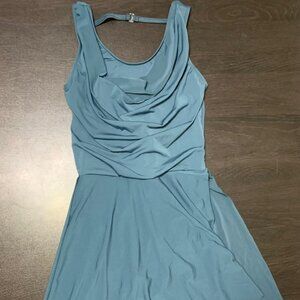 Weissman Blue Cowl Neck Matte Jersey Dress Dance Costume SA (Adult Small)